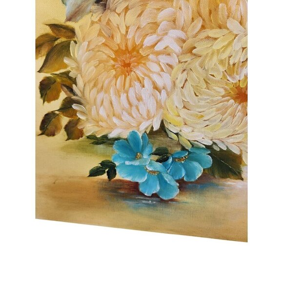 Original Floral Painting By Jody Rieke With Yellow & Blue Flowers On Canvas 20x1 - Picture 4 of 8